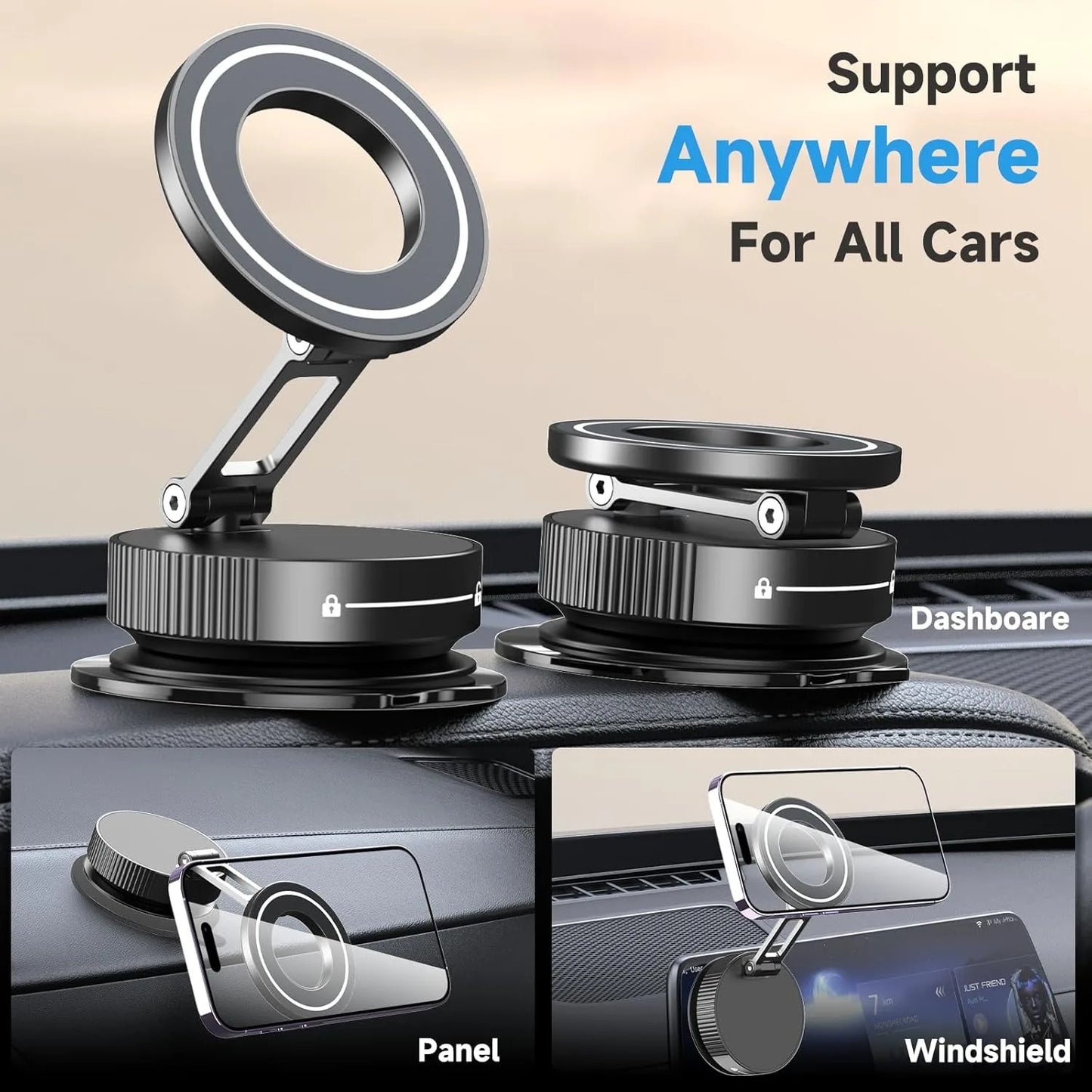 2026 Upgraded Vacuum Magnetic Car Phone Holder 360°