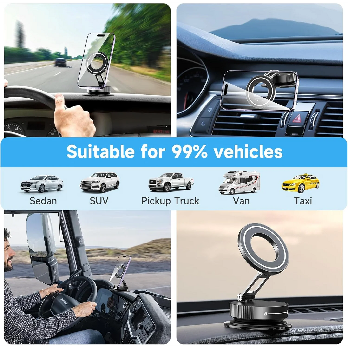 2026 Upgraded Vacuum Magnetic Car Phone Holder 360°